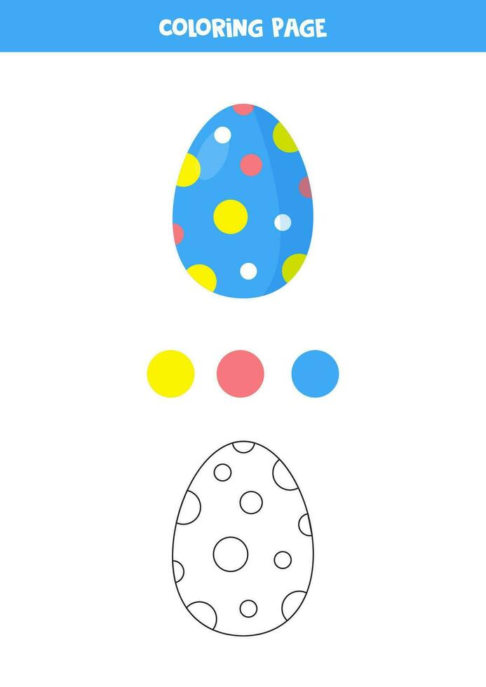 cor fofa desenho animado Páscoa ovo. planilha para crianças. vetor
