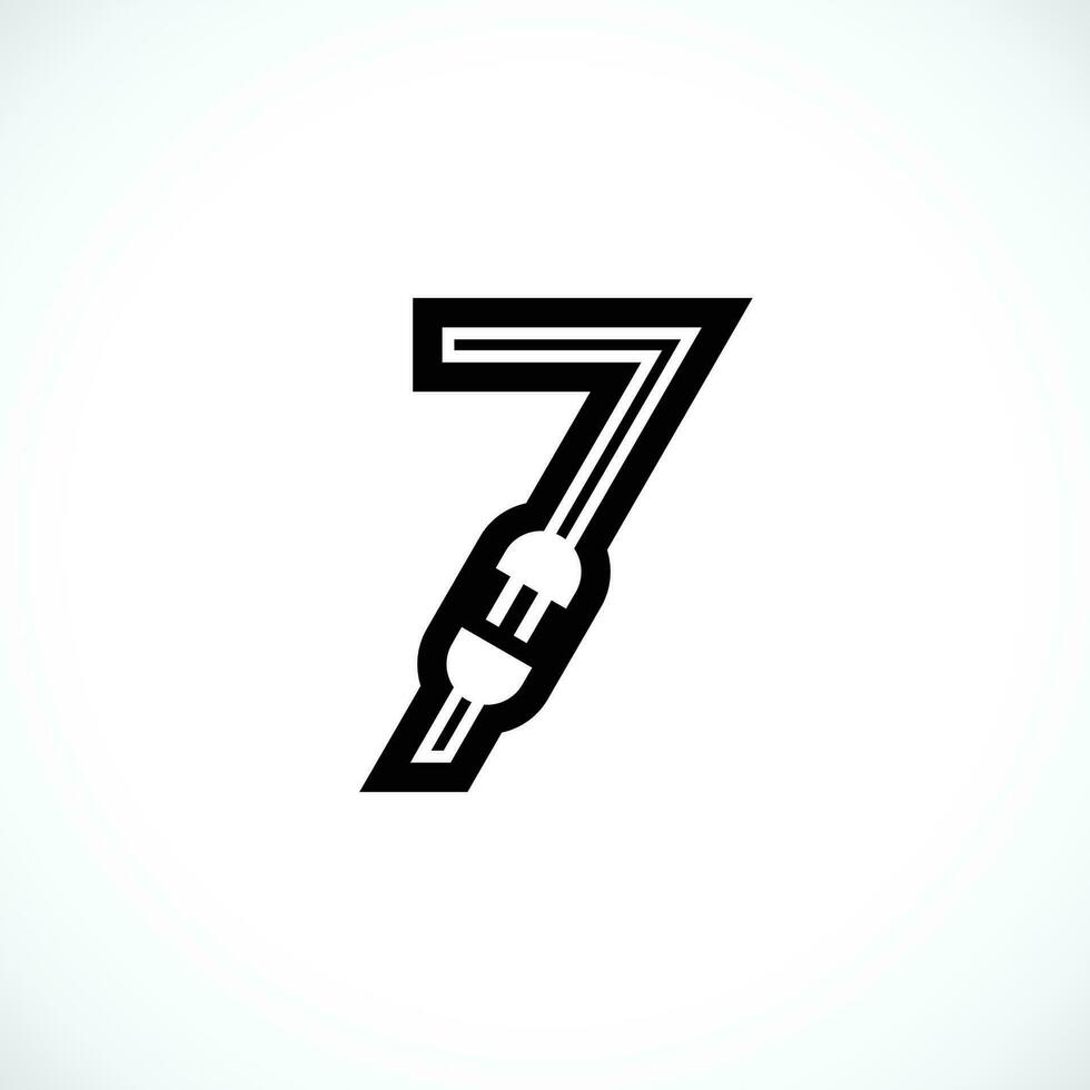 número Sete logotipo vetor ilustração