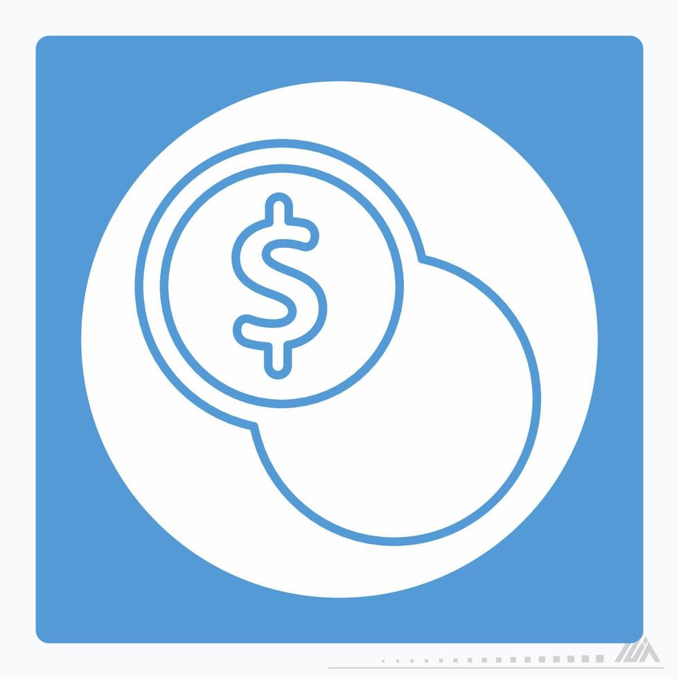 ícone moeda - estilo lua branca vetor