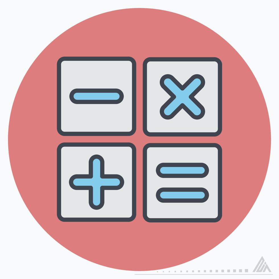 ícone calcular - estilo de companheiro de cor vetor