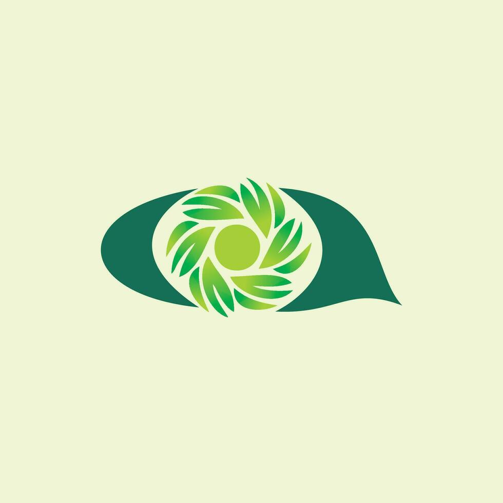 olho logotipo Projeto a partir de folhas vetor