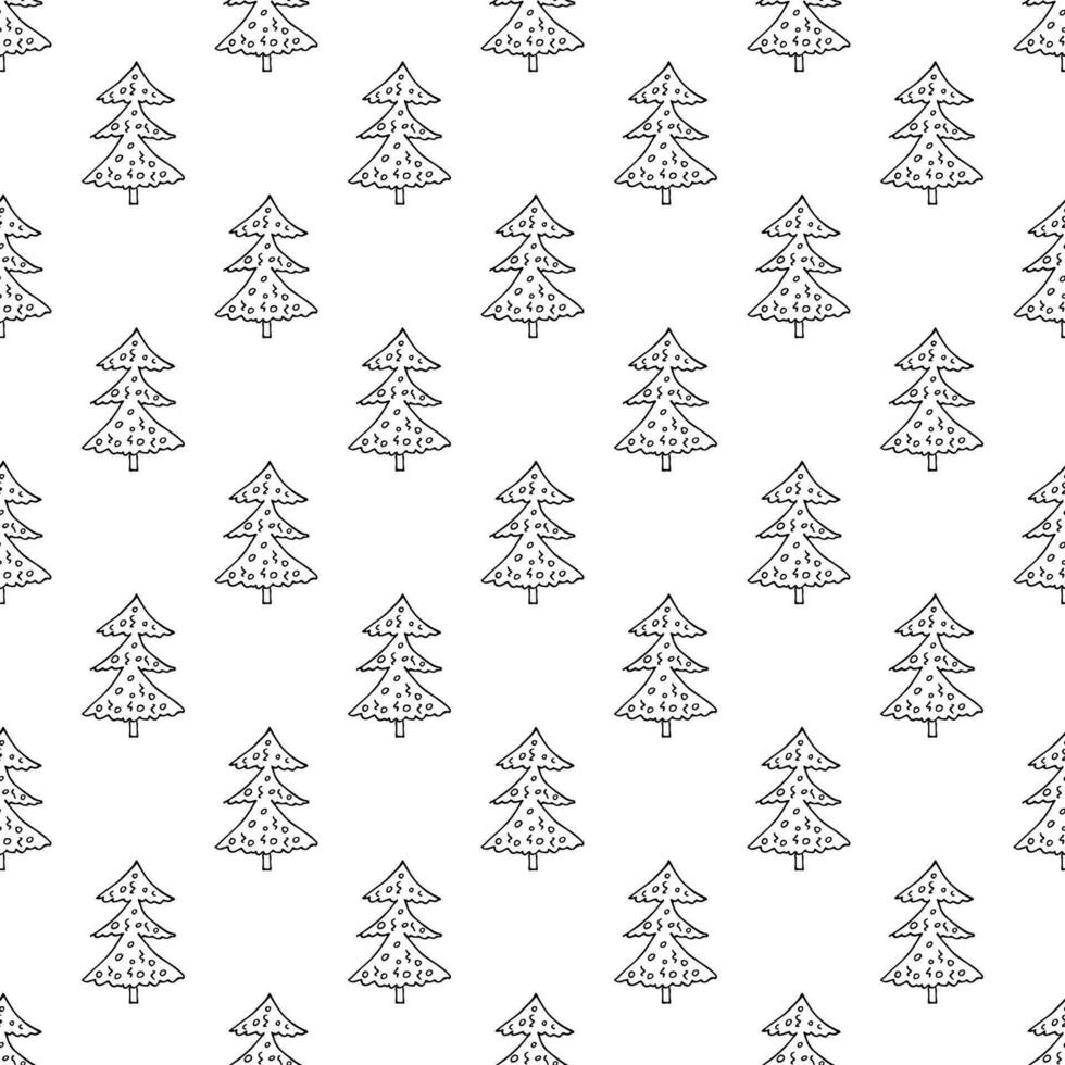 desatado padronizar com geométrico mínimo escandinavo Natal árvore rabisco para decorativo imprimir, invólucro papel, cumprimento cartões e tecido vetor