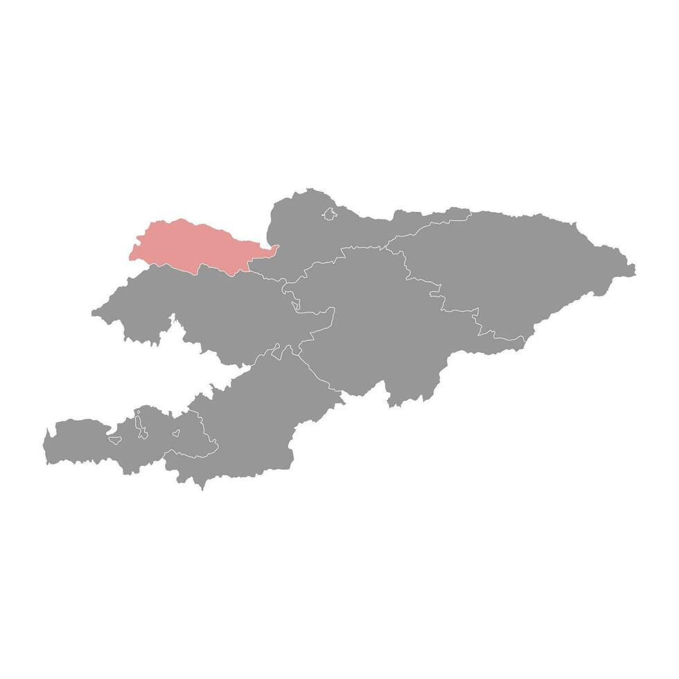 talas região mapa, administrativo divisão do quirguistão. vetor ilustração.