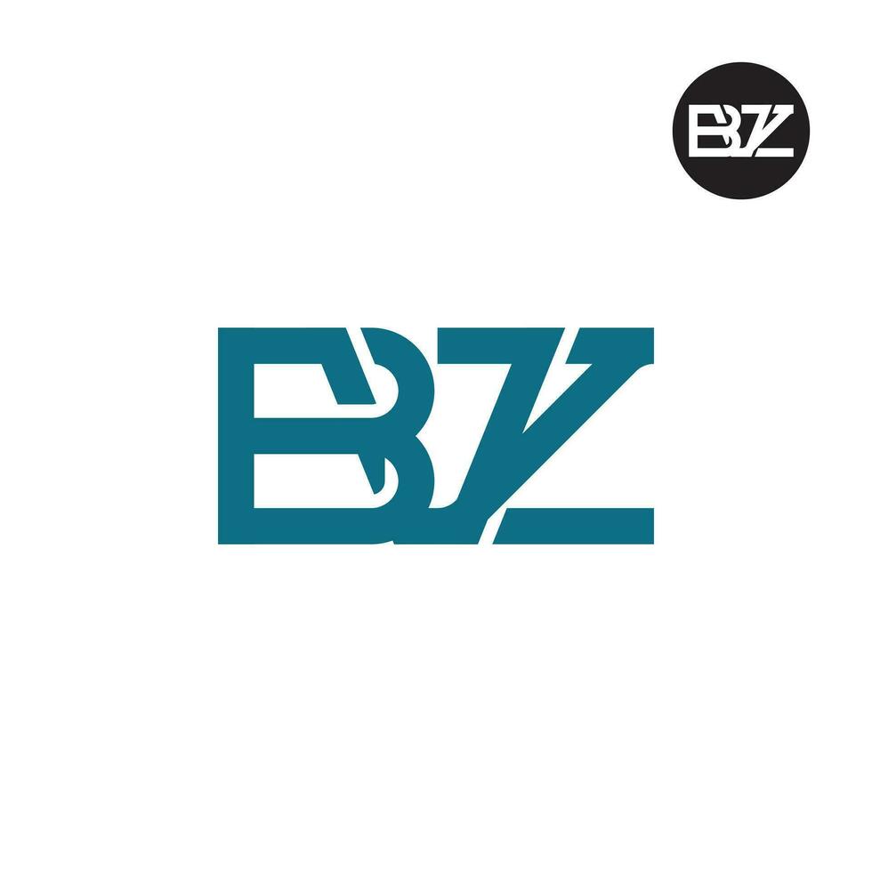 carta bvz monograma logotipo Projeto vetor