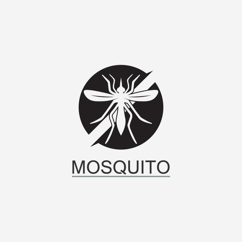 mosquito ícone e inseto logotipo animal ilustração Projeto gráfico vetor