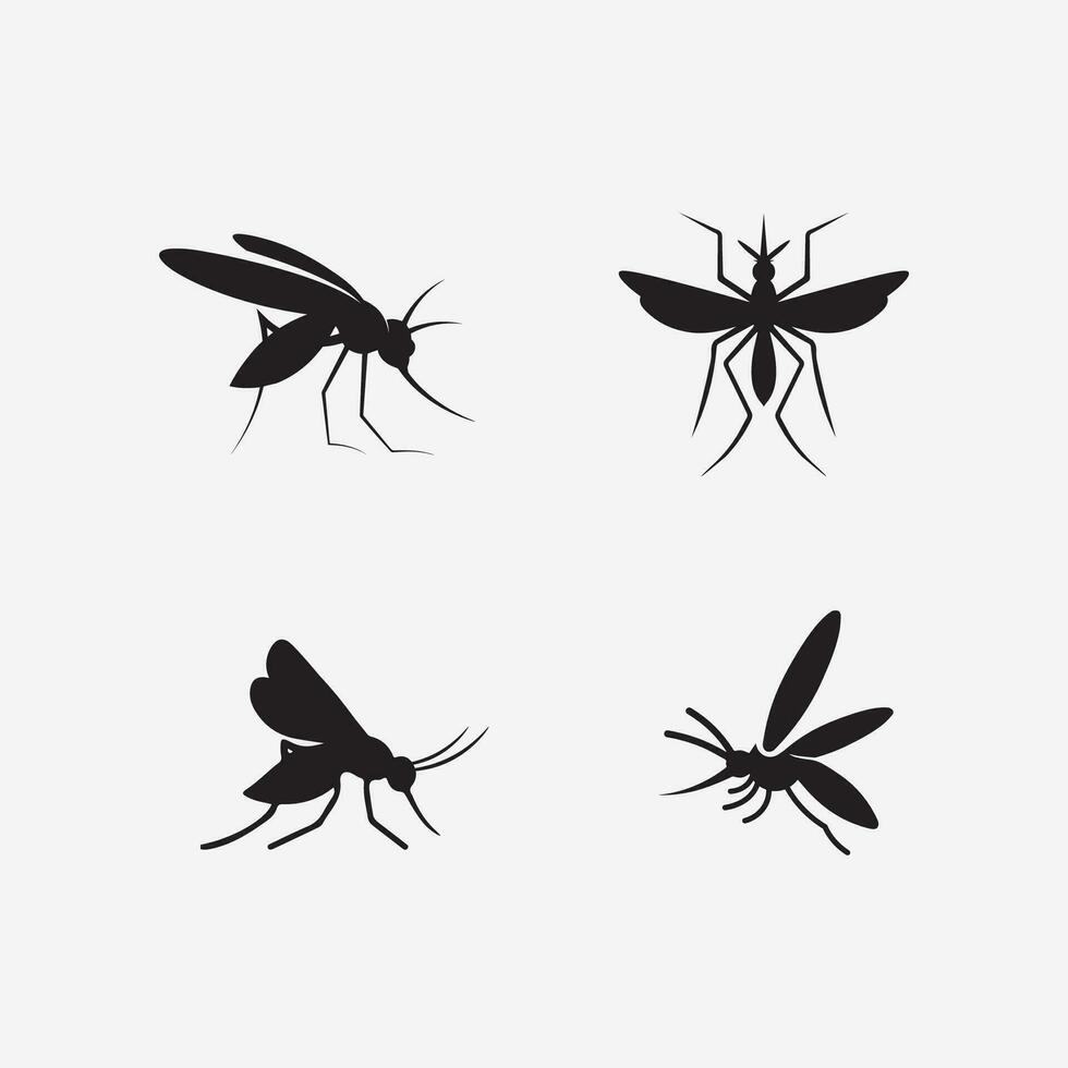 mosquito ícone e inseto logotipo animal ilustração Projeto gráfico vetor