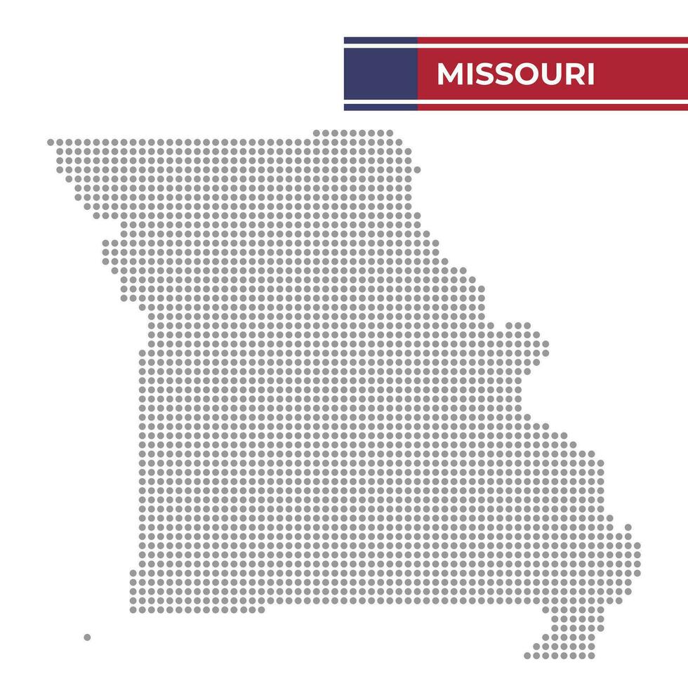 pontilhado mapa do Missouri Estado vetor