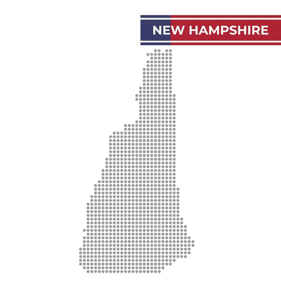 pontilhado mapa do Novo Hampshire Estado vetor