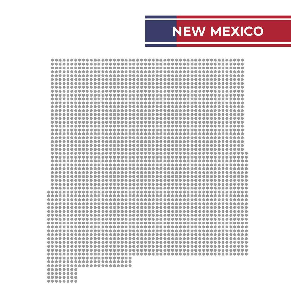 pontilhado mapa do Novo México Estado vetor