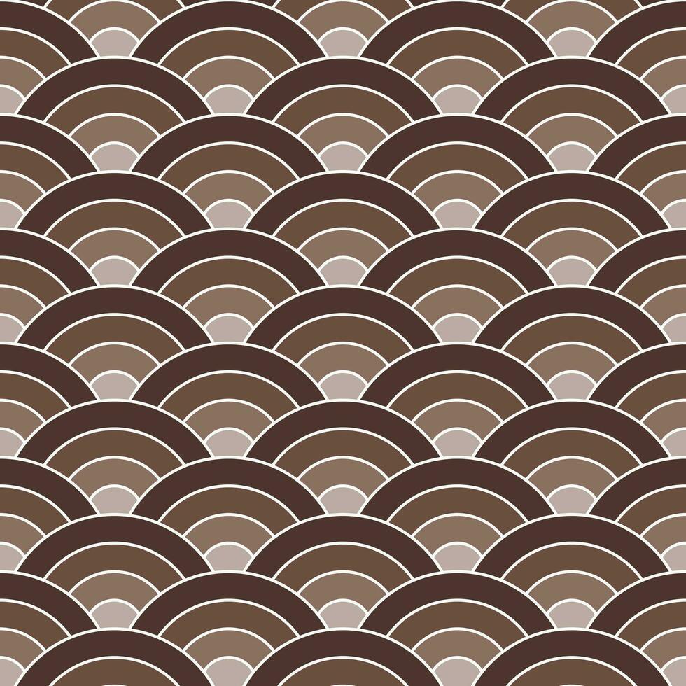 Castanho sombra do japonês onda padronizar fundo. japonês desatado padronizar vetor. ondas fundo ilustração. para roupas, invólucro papel, pano de fundo, fundo, presente cartão. vetor