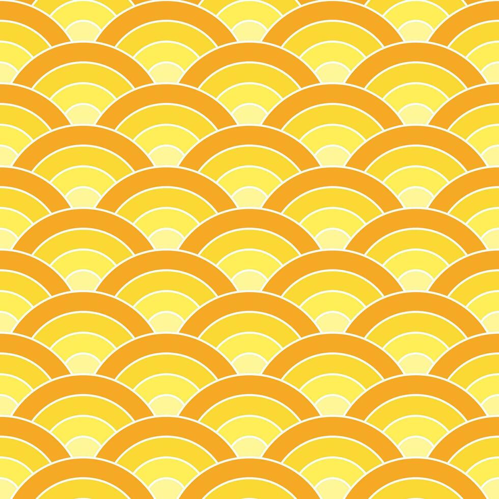 amarelo sombra do japonês onda padronizar fundo. japonês desatado padronizar vetor. ondas fundo ilustração. para roupas, invólucro papel, pano de fundo, fundo, presente cartão. vetor