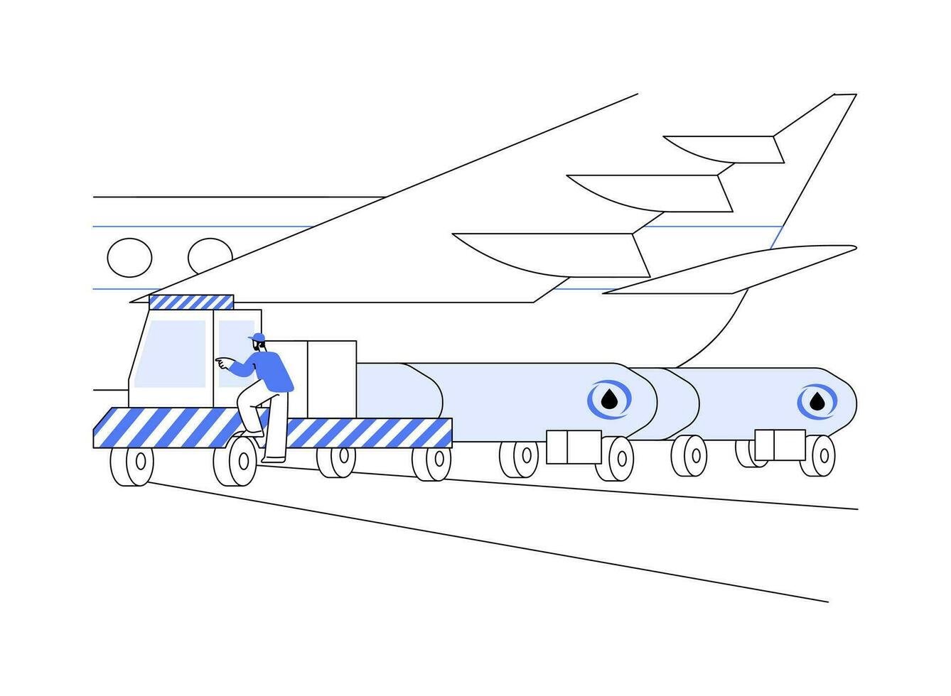 aeronave reabastecimento abstrato conceito vetor ilustração.