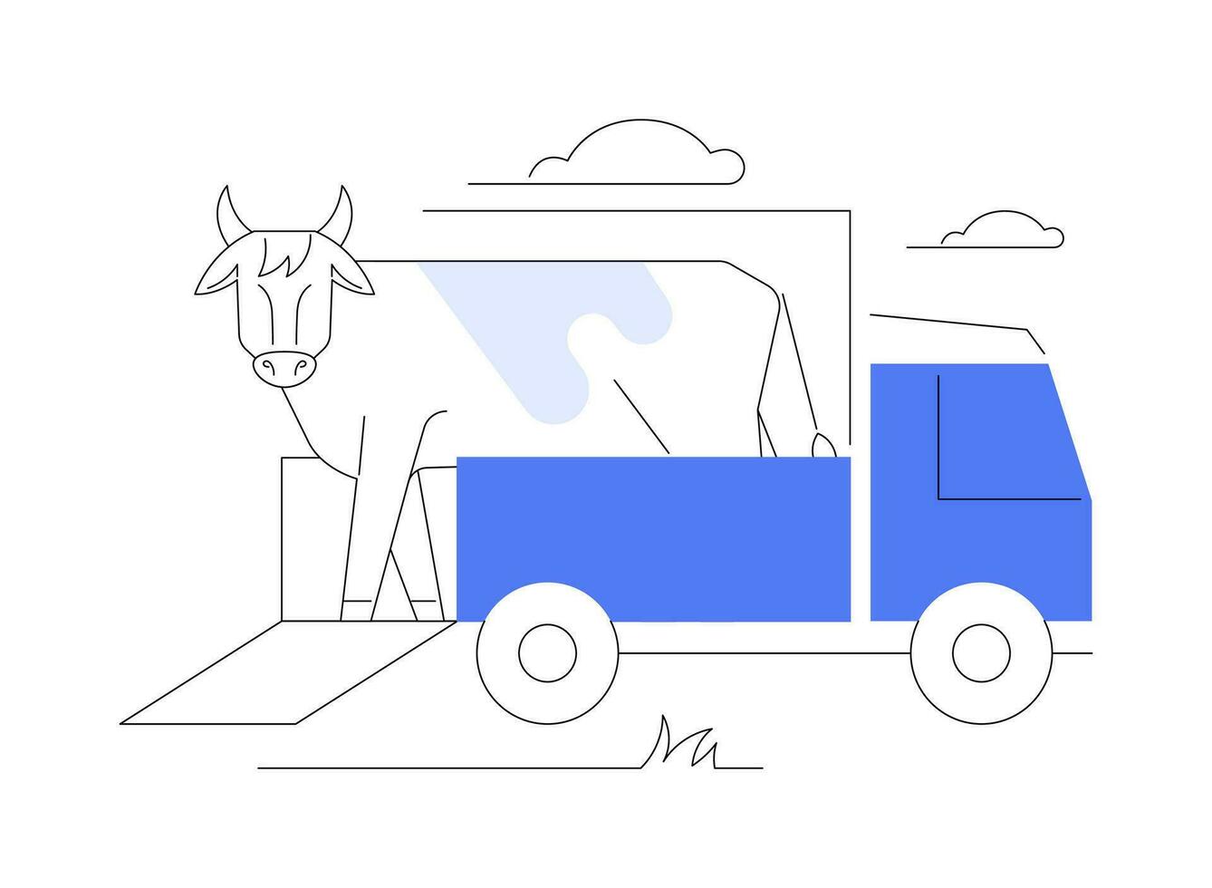 gado transporte abstrato conceito vetor ilustração.