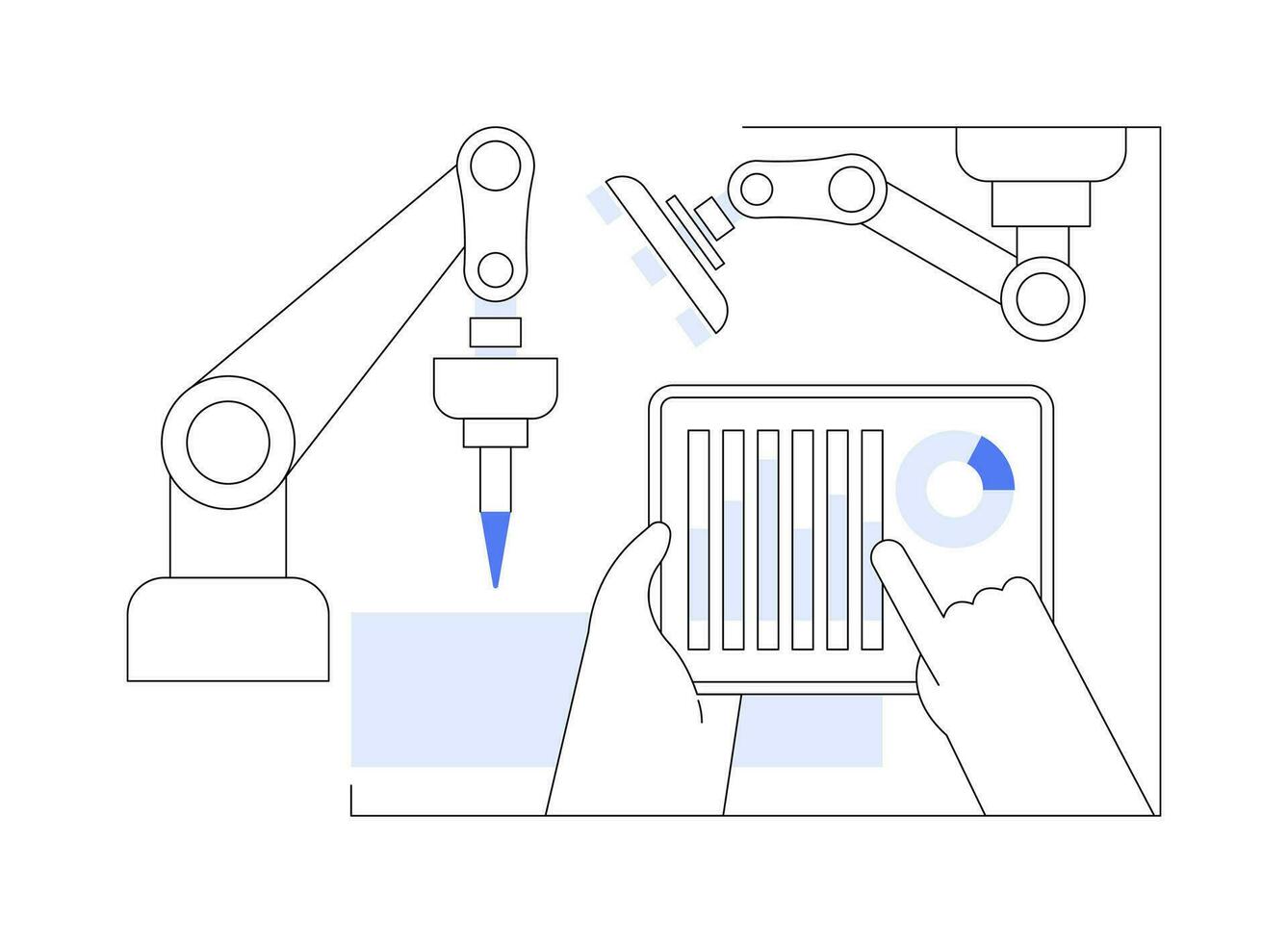 industrial robótica isolado desenho animado vetor ilustrações.