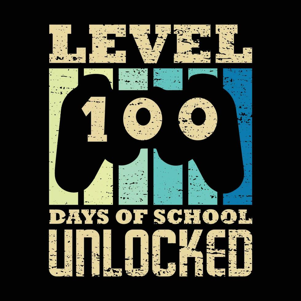 100 dias do escola citar vintage camiseta Projeto ilustrador vetor