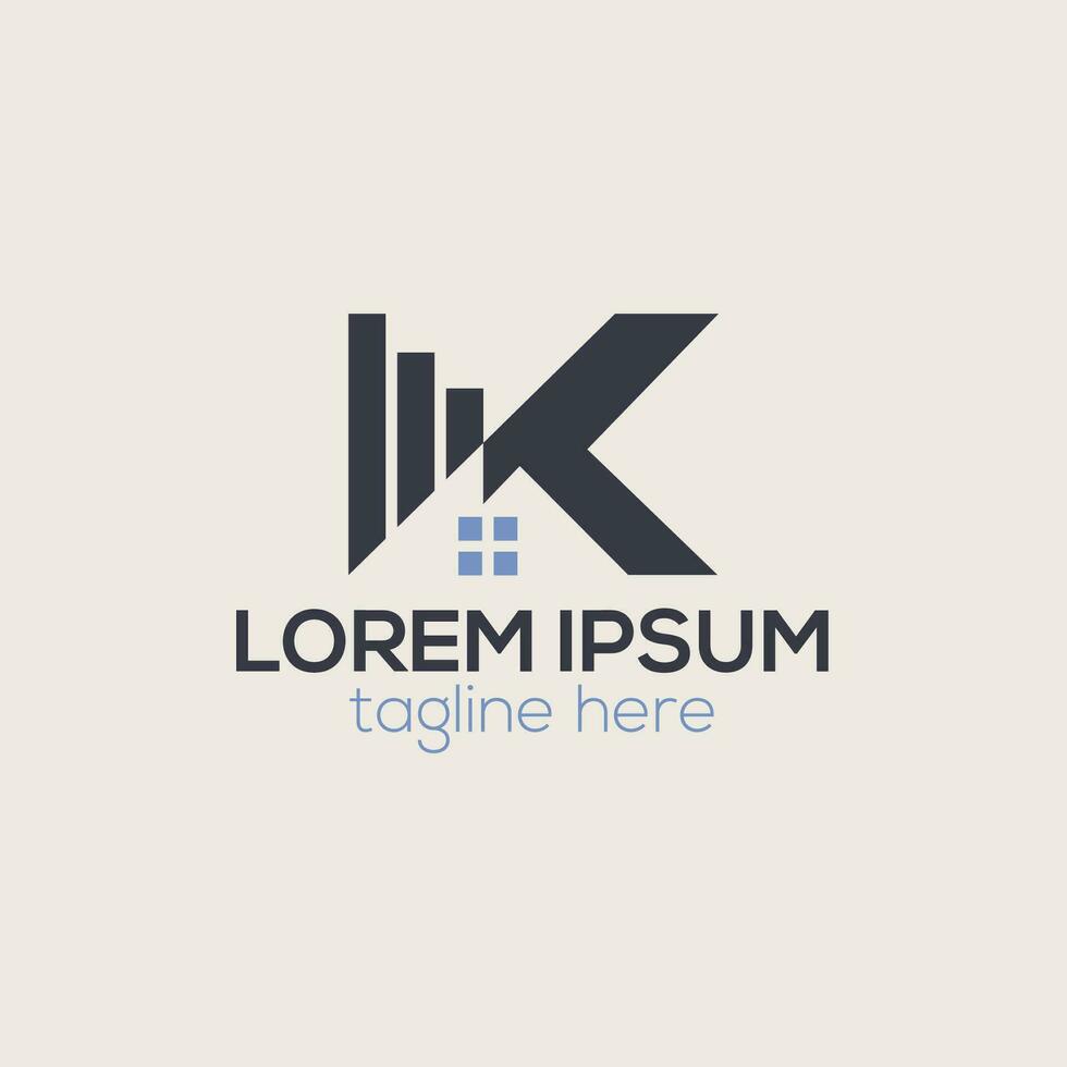 k real Estado logotipo ou k moderno criativo mínimo logotipo Projeto conceito isolado vetor modelo