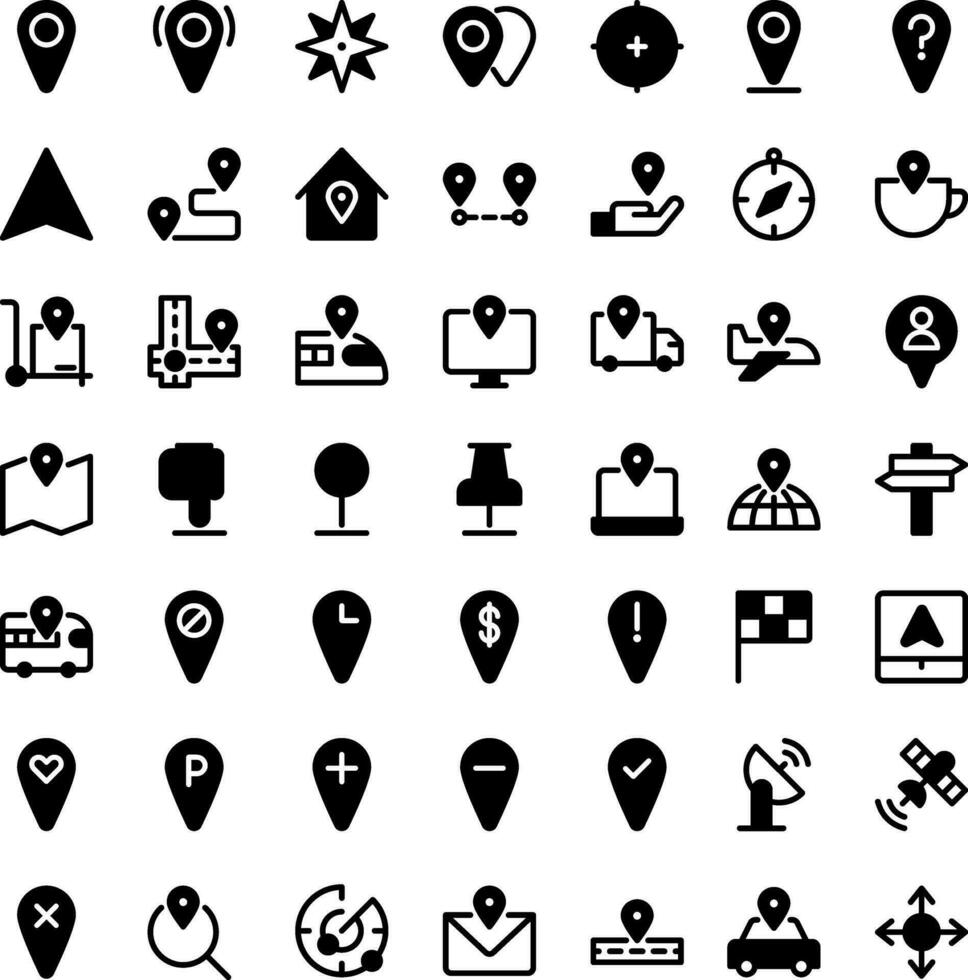 vetor do localização ícone definir. perfeito para do utilizador interface, Novo aplicativo.