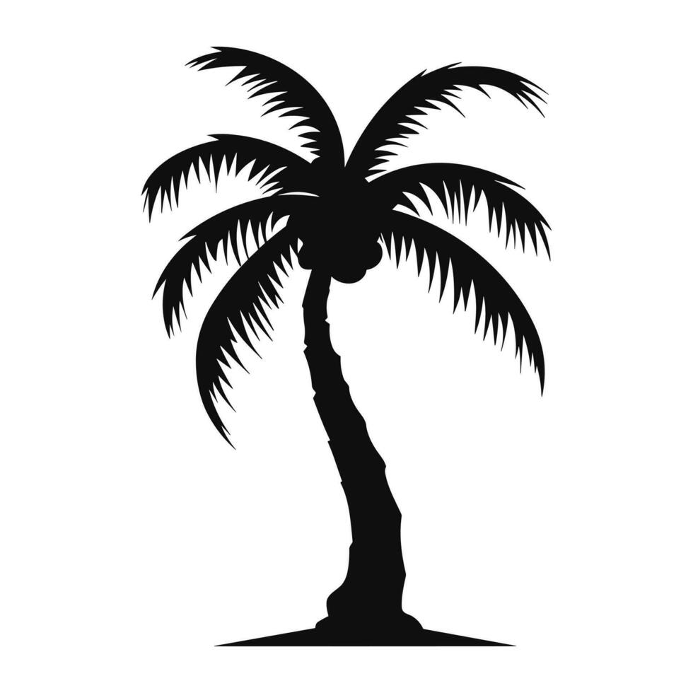 uma Palma árvore vetor isolado em uma branco fundo, tropical Palma árvore silhueta