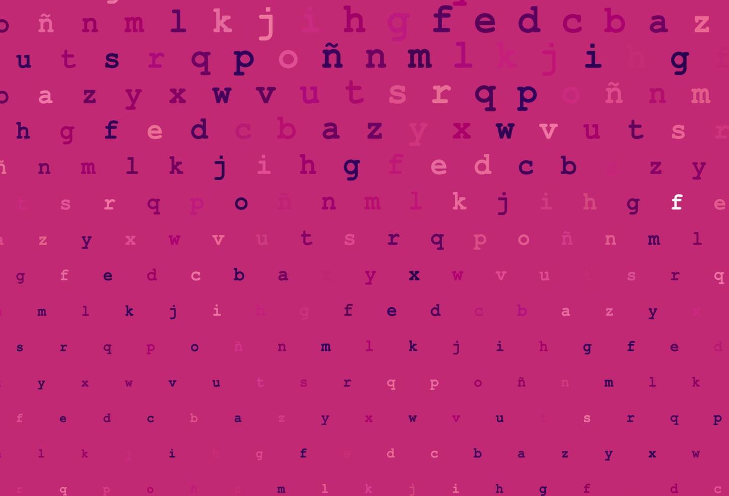 textura vector roxo escuro com caracteres abc.