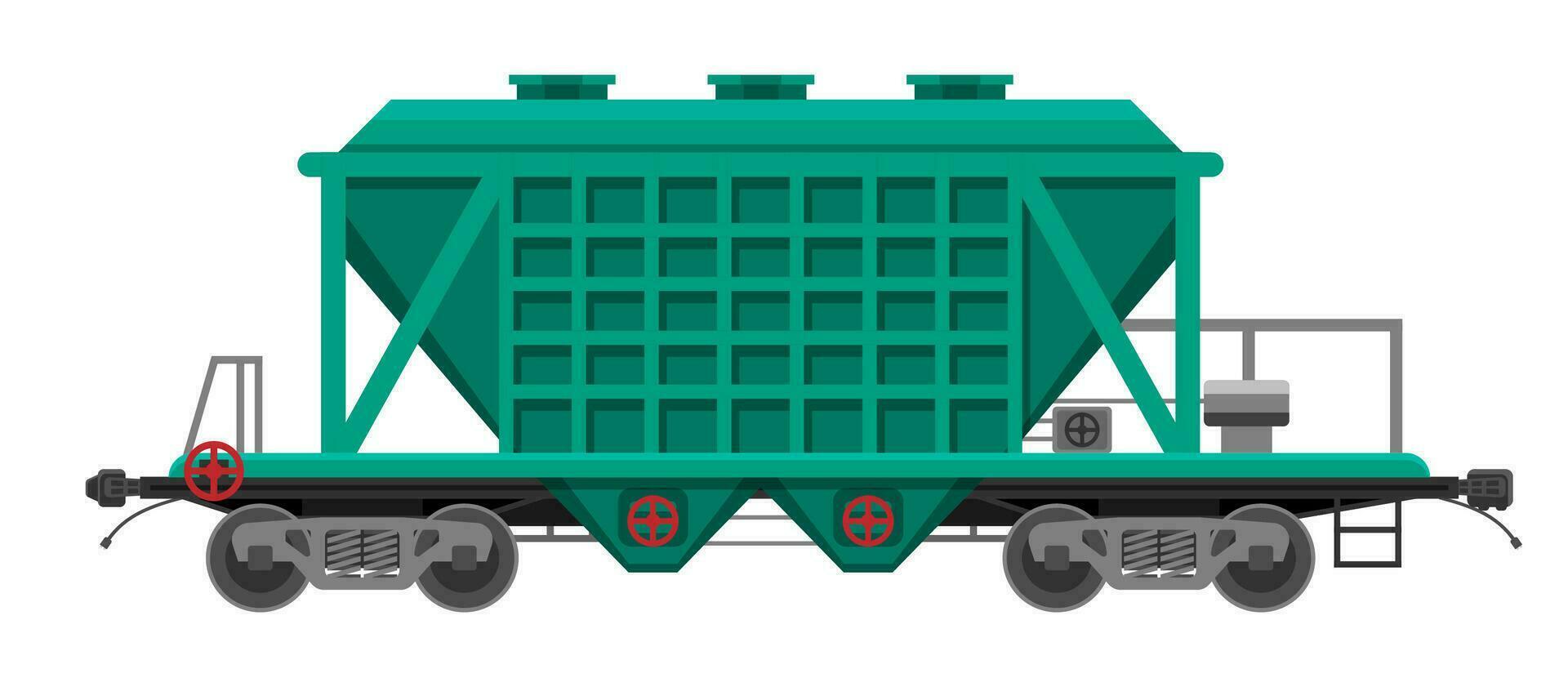 tremonha carro isolado em branco. estrada de ferro carro a tanque. frete vagão de carga vagão. vagão parte do carga trem para massa transito cimento, grão e de outros massa carga. plano vetor ilustração