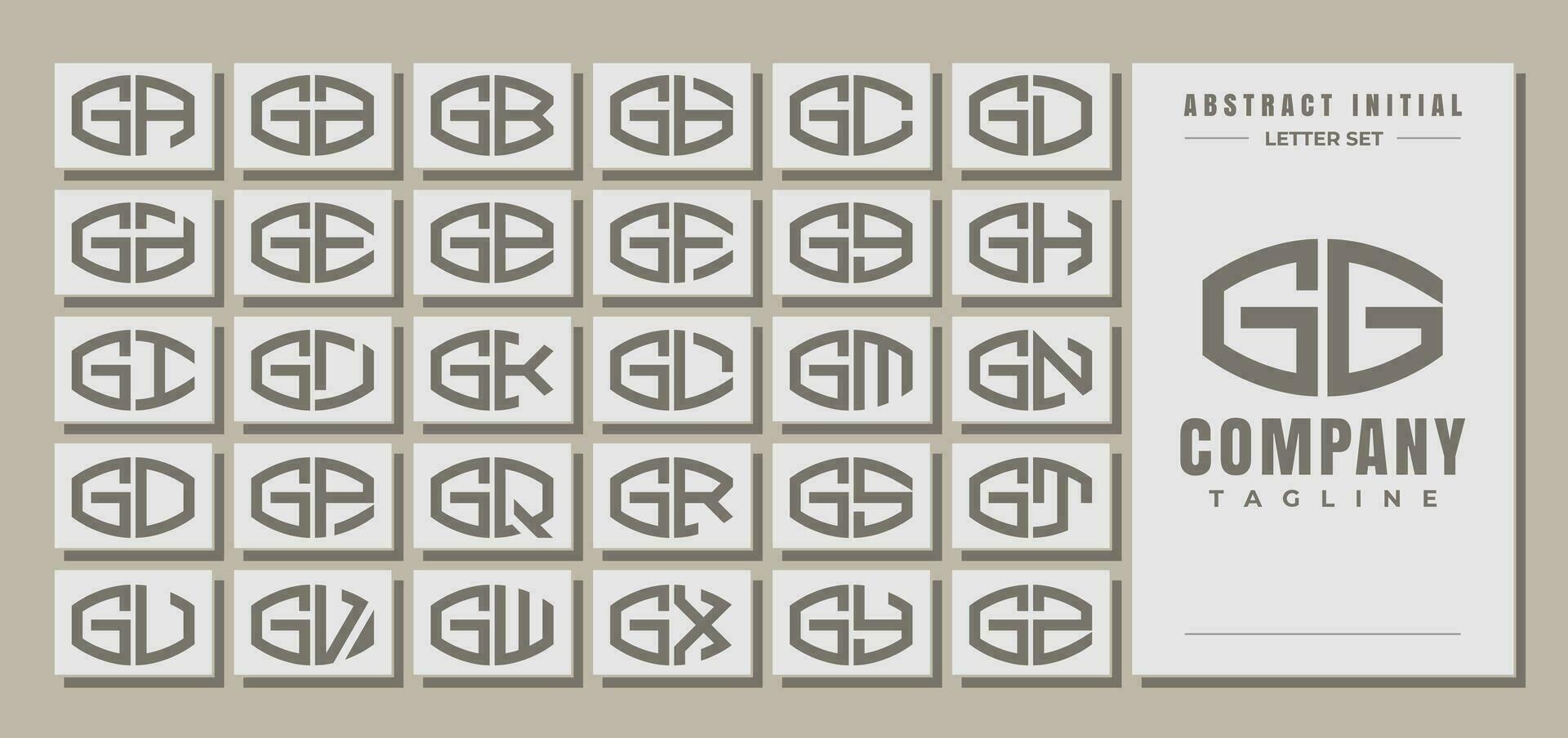 minimalista linha curva abstrato carta g gg logotipo Projeto conjunto vetor