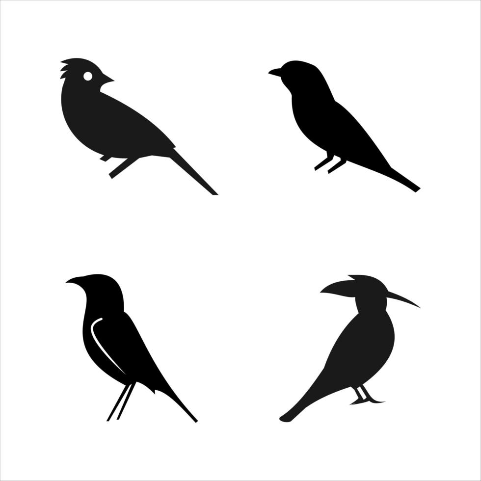 ilustração de ícone de vetor de design de modelo de logotipo de pássaro