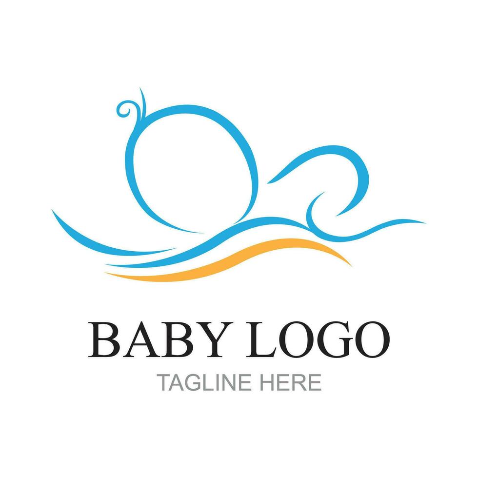 vetor ilustração do fofa bebê sorrir logotipo e símbolo perfeito para negócios, indústria, fazer compras marcas, etc