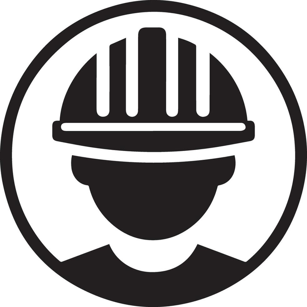 mínimo construção capacete ícone vetor silhueta, branco fundo 14