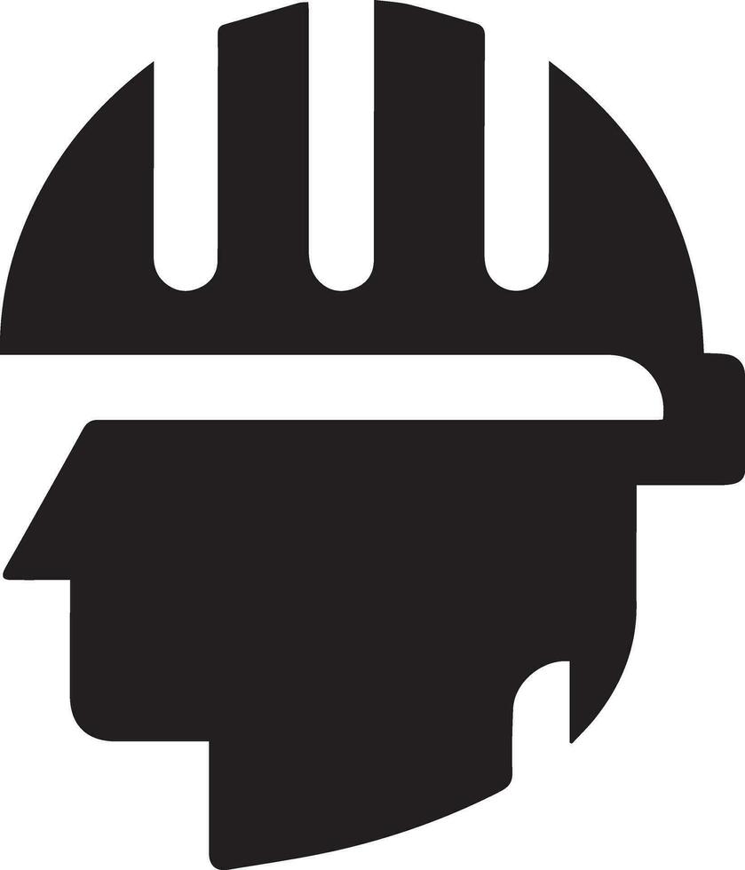 mínimo construção capacete ícone vetor silhueta, branco fundo 27