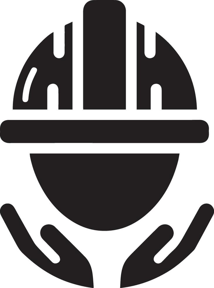 mínimo construção capacete ícone vetor silhueta, branco fundo 3