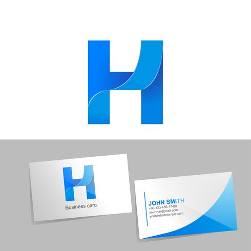 Logotipo de gradiente com a letra H do logotipo vetor