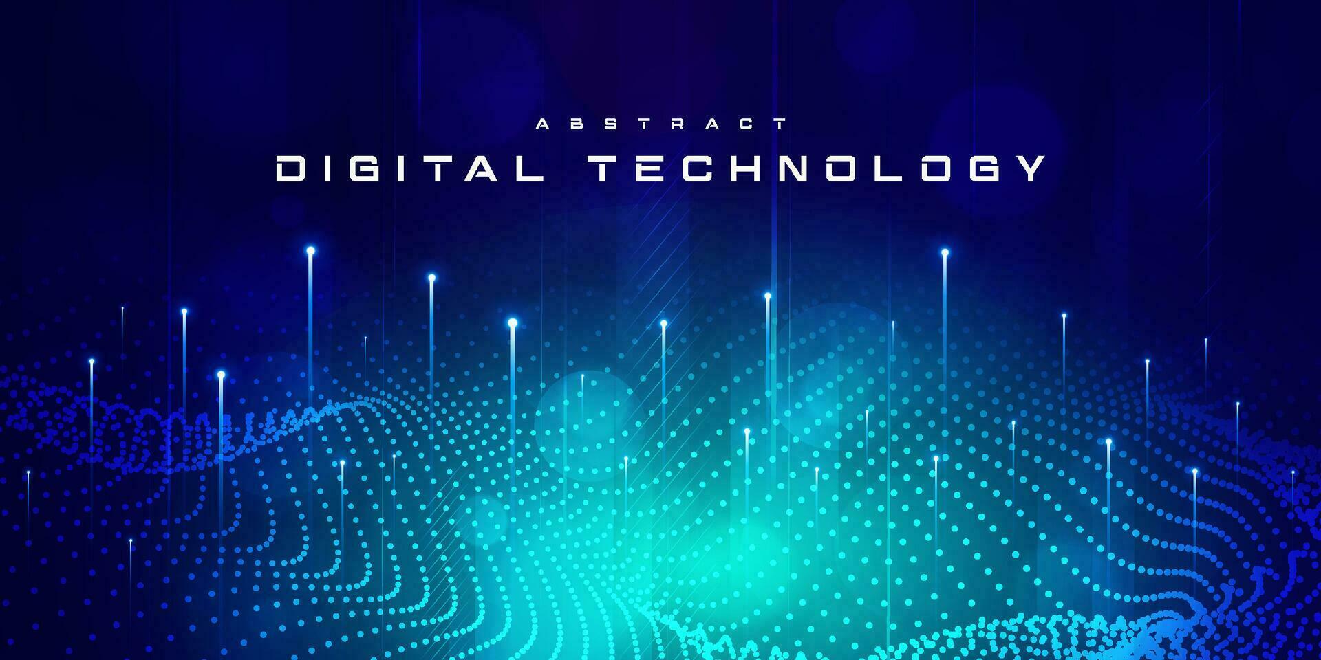 digital tecnologia futurista azul verde fundo, Internet rede conexão, abstrato cyber em formação comunicação, Ciência inovação futuro tecnologia, ai grande dados linha ponto, ilustração vetor 3d