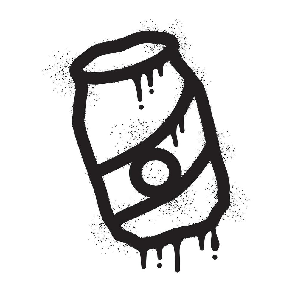 beber pode grafite desenhado com Preto spray pintura vetor