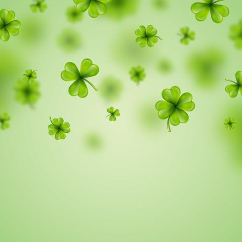 Design de fundo de Saint Patricks Day com folha de trevos verdes vetor