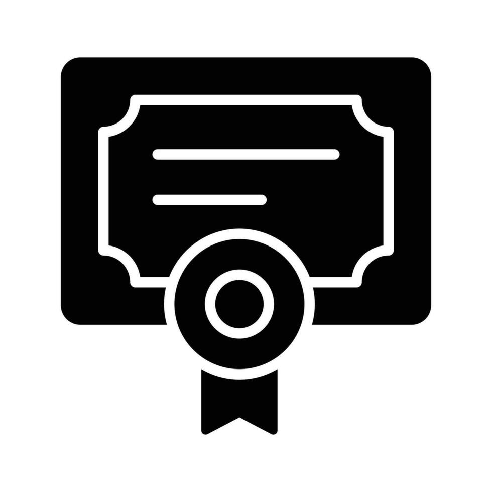 autorizado documento, papel com crachá representando conceito ícone do certificado vetor