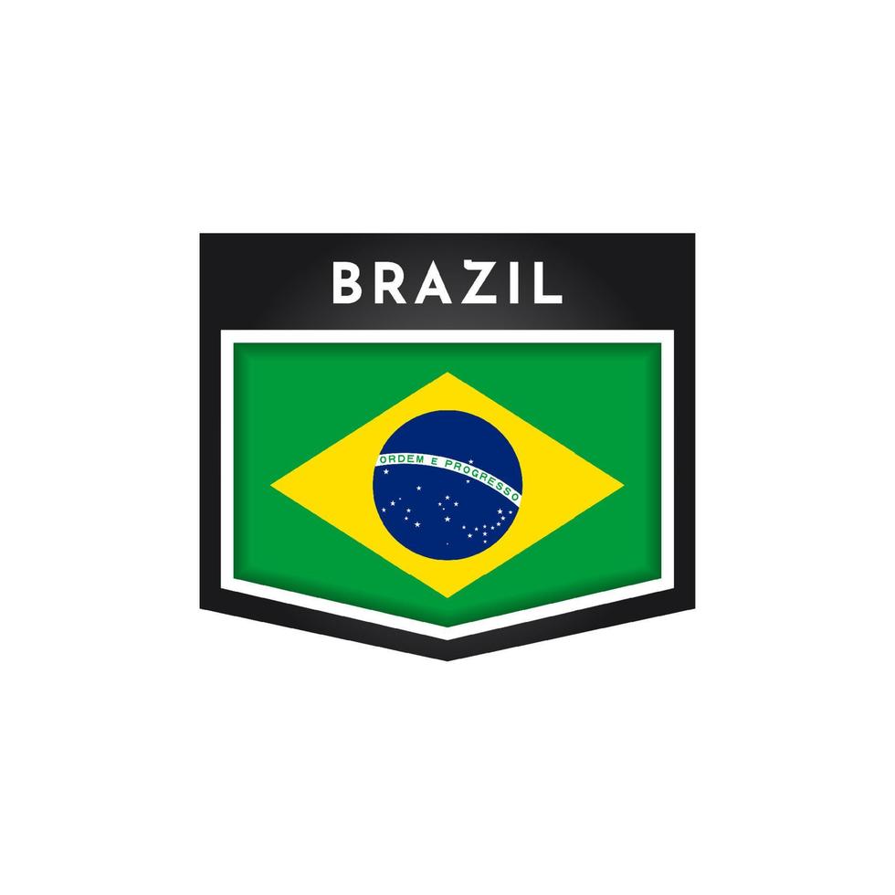 bandeira do brasil com design de modelo de etiqueta emblema emblema vetor