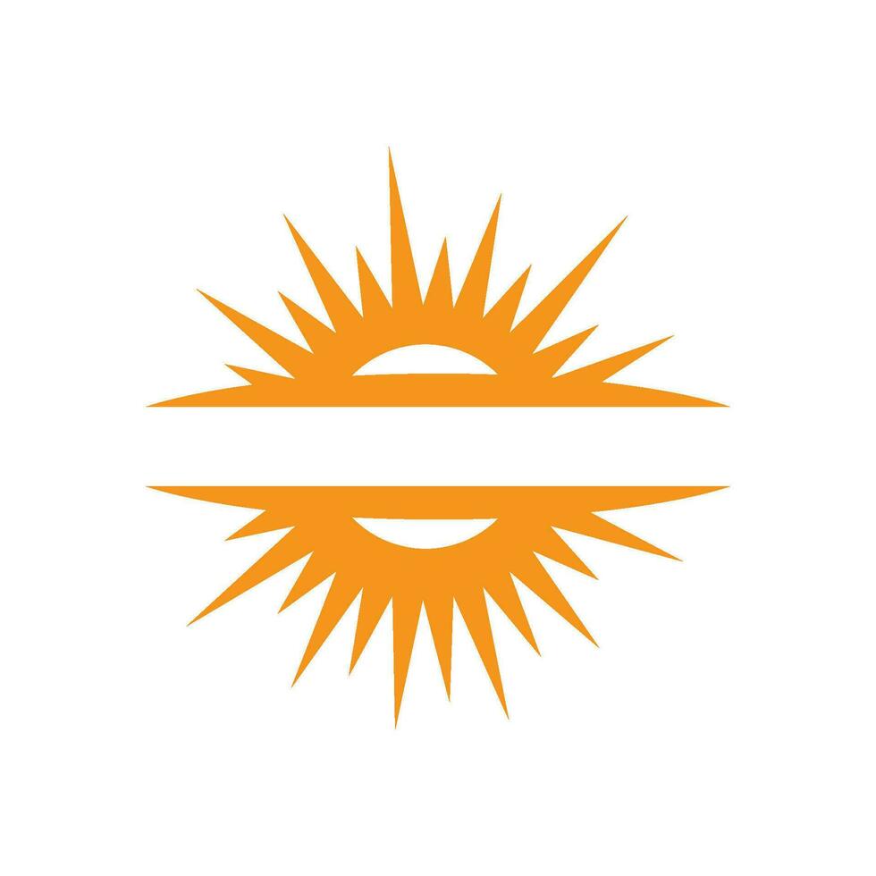 ícone de vetor logotipo modelo sol no horizonte