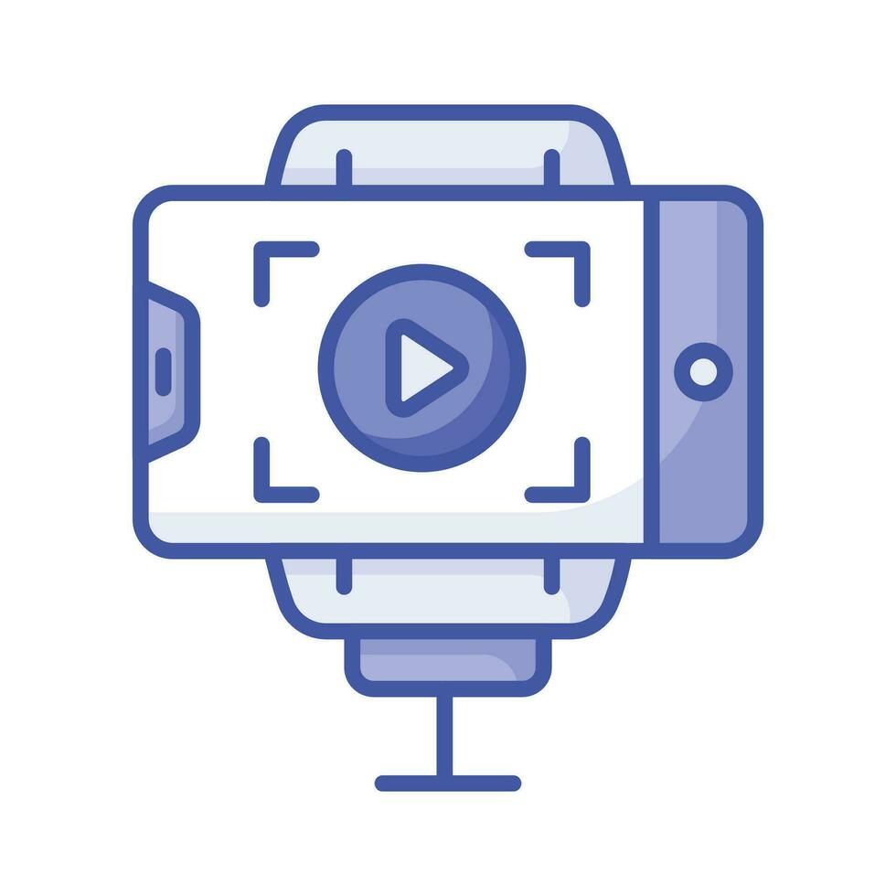 vídeo blog gravação em Móvel telefone, ícone do vlogging dentro na moda estilo vetor