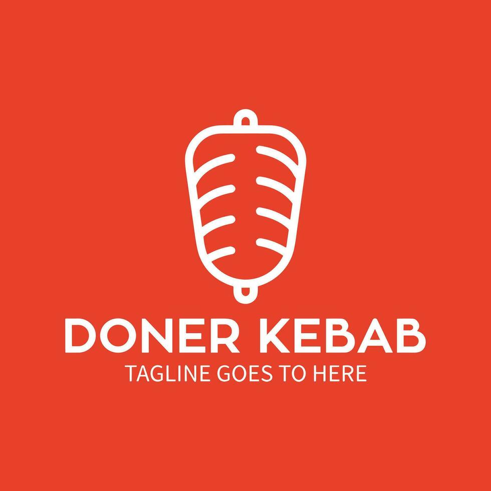 logotipo shawarma para restaurantes e mercados. modelo de logotipo doner kebab. vetor