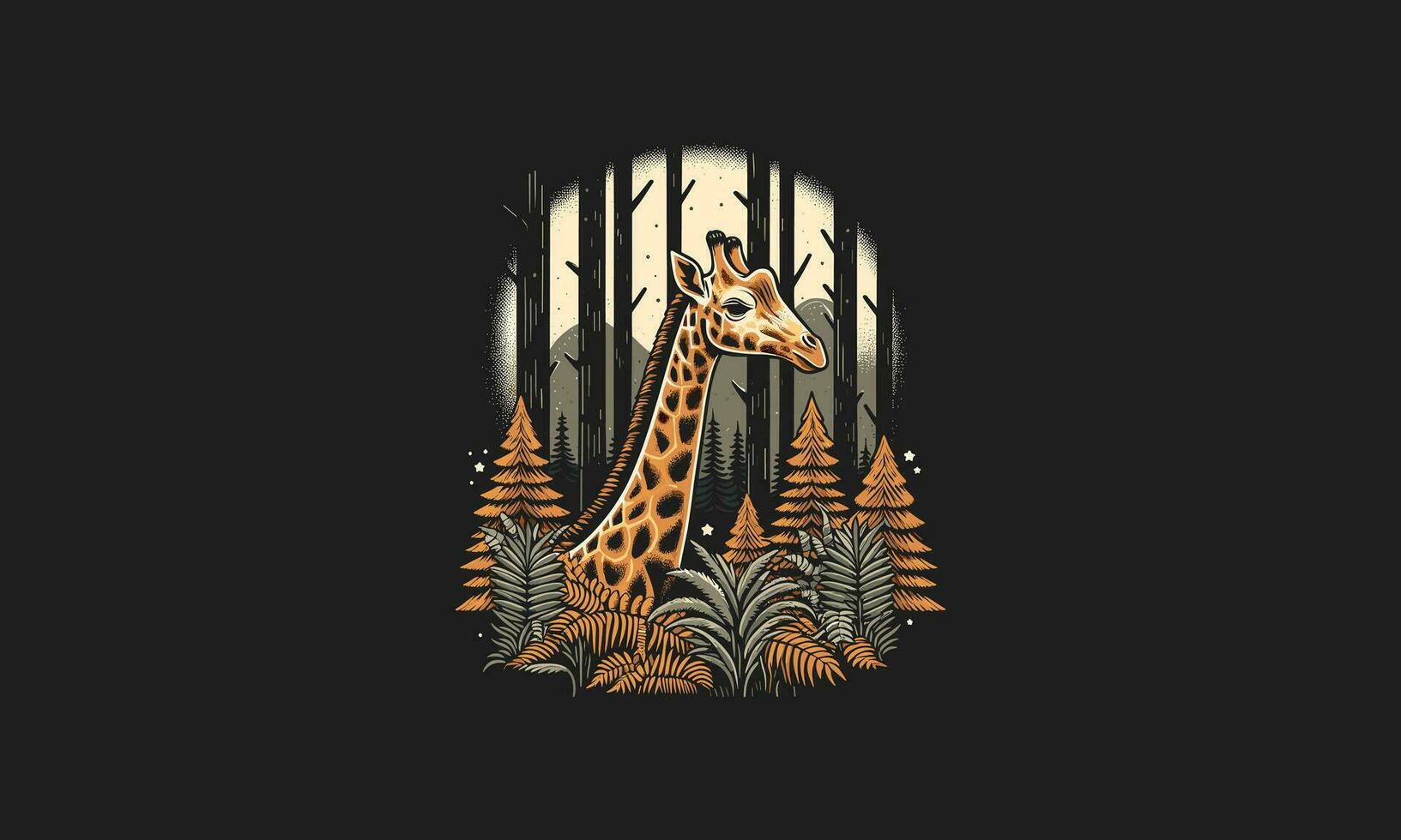 girafa em floresta vetor ilustração mascote Projeto