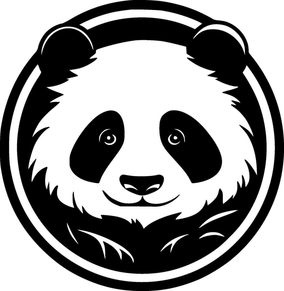 panda - Preto e branco isolado ícone - vetor ilustração