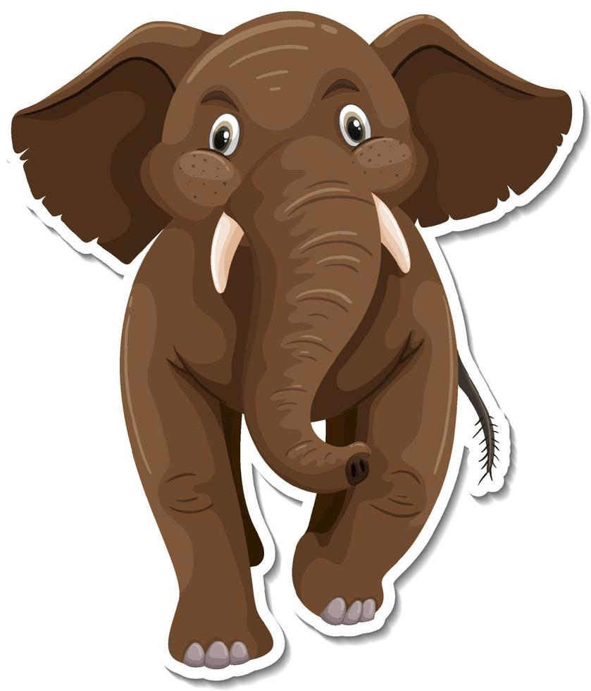 um modelo de adesivo de personagem de desenho animado de elefante vetor