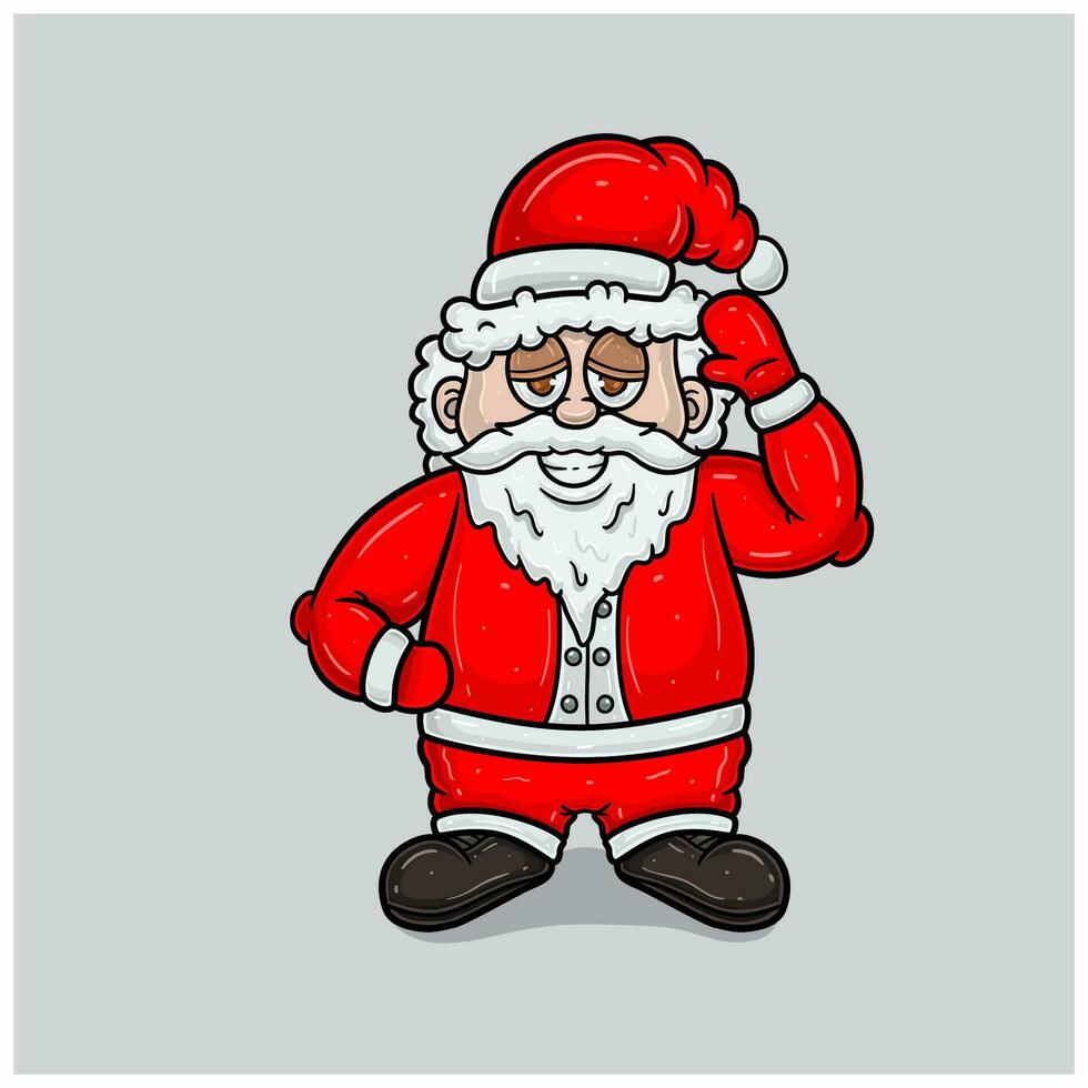 santa claus mascote personagem desenho animado. para elemento e grampo arte. vetor