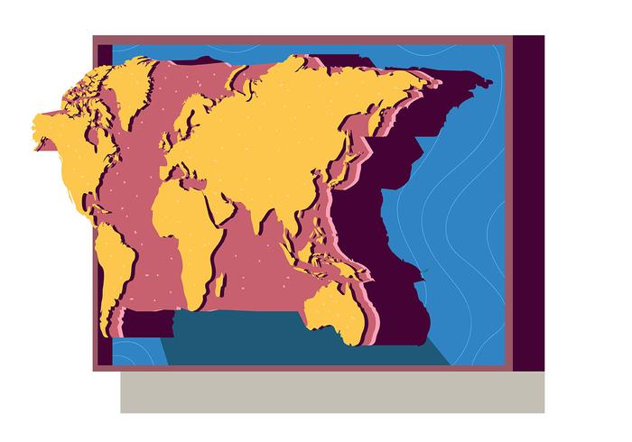 Mapa Internacional 3D vetor