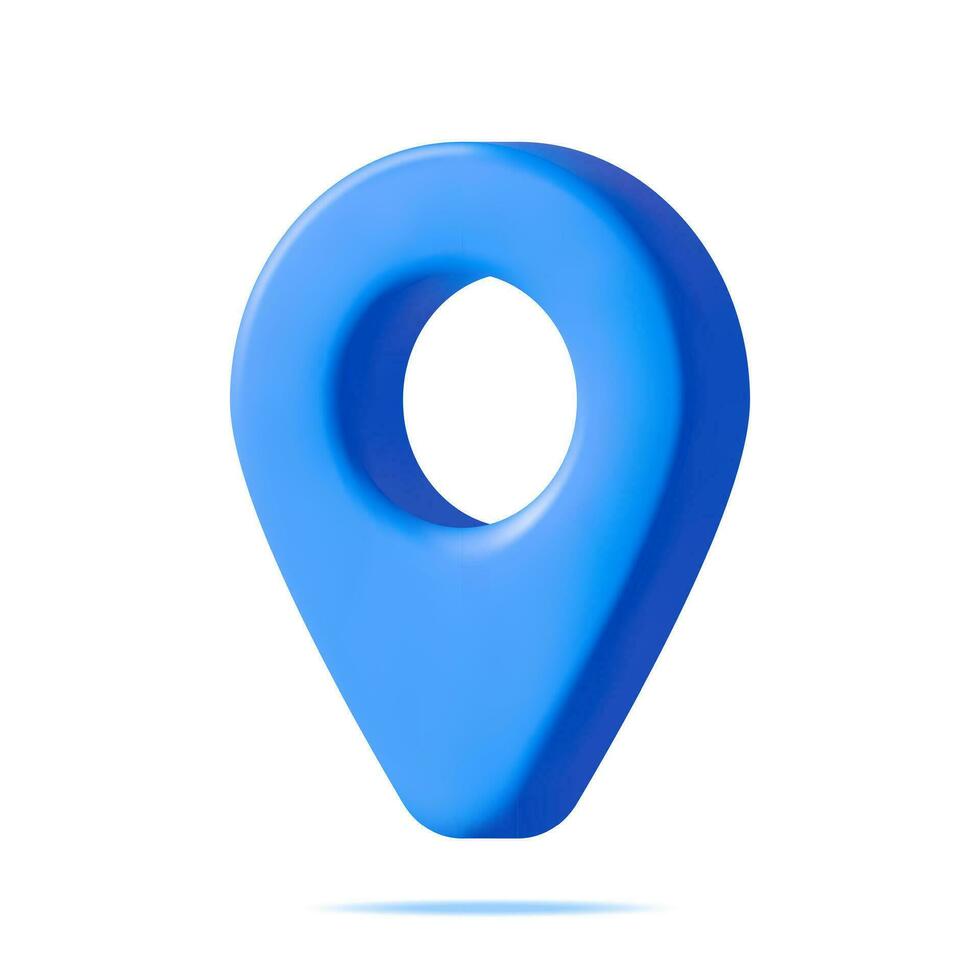 3d localização mapa PIN isolado em branco. azul GPS ponteiro marcador ícone. GPS e navegação símbolo. elemento para mapa, social meios de comunicação, Móvel aplicativos. realista vetor ilustração