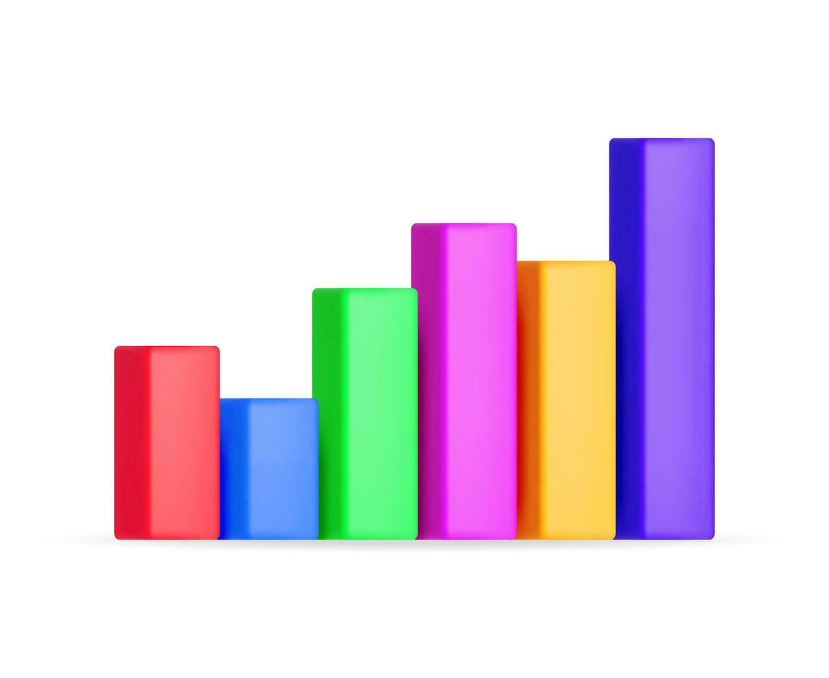 3d crescimento estoque diagrama isolado. render estoque bares mostra crescimento ou sucesso. financeiro item, o negócio investimento, financeiro mercado troca. dinheiro e bancário. vetor ilustração