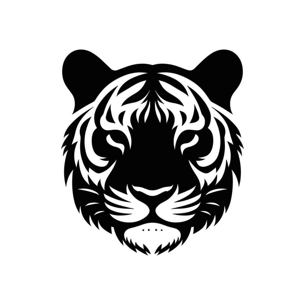 rugindo tigre emblema vetor ilustração do cabeça dentro impressionante silhueta Projeto