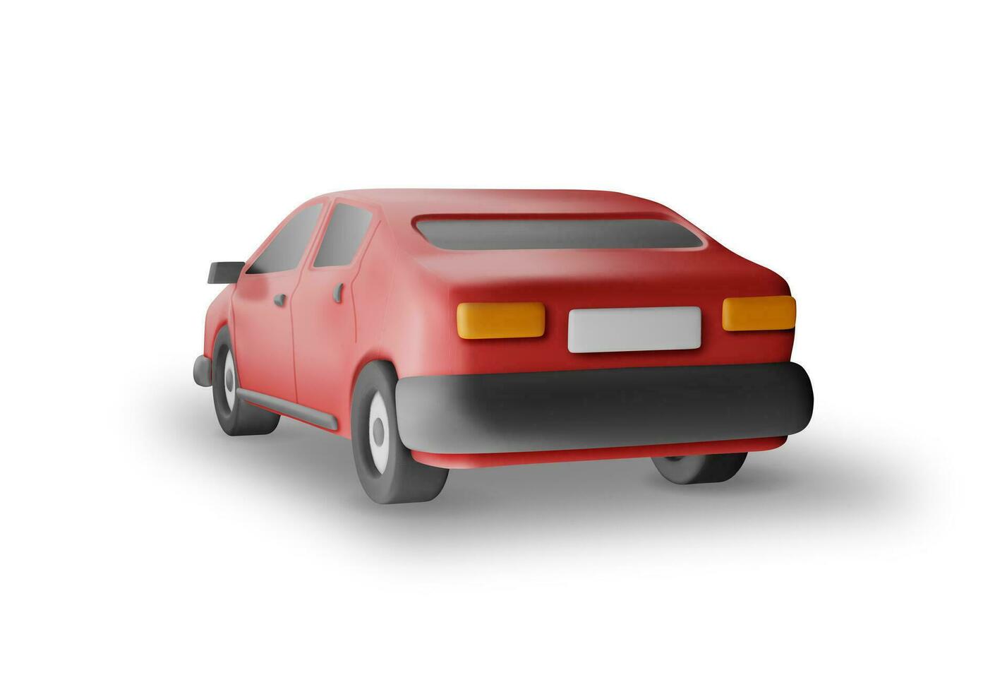 3d vermelho carro vintage modelo isolado. render brilhante realista carro. clássico sedan motor veículo. plástico brinquedo auto. publicidade para dirigindo escola partilha de carros e reparar serviço. desenho animado vetor ilustração