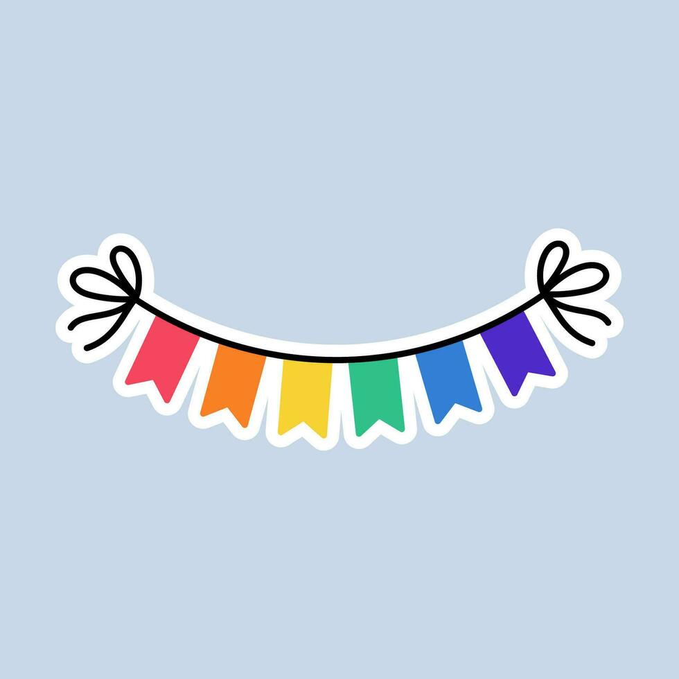 lgbt bandeira. arco Iris colori bandeira. lgbt adesivo dentro rabisco estilo. lgbtq, lgbt orgulho comunidade símbolo. vetor ilustração.