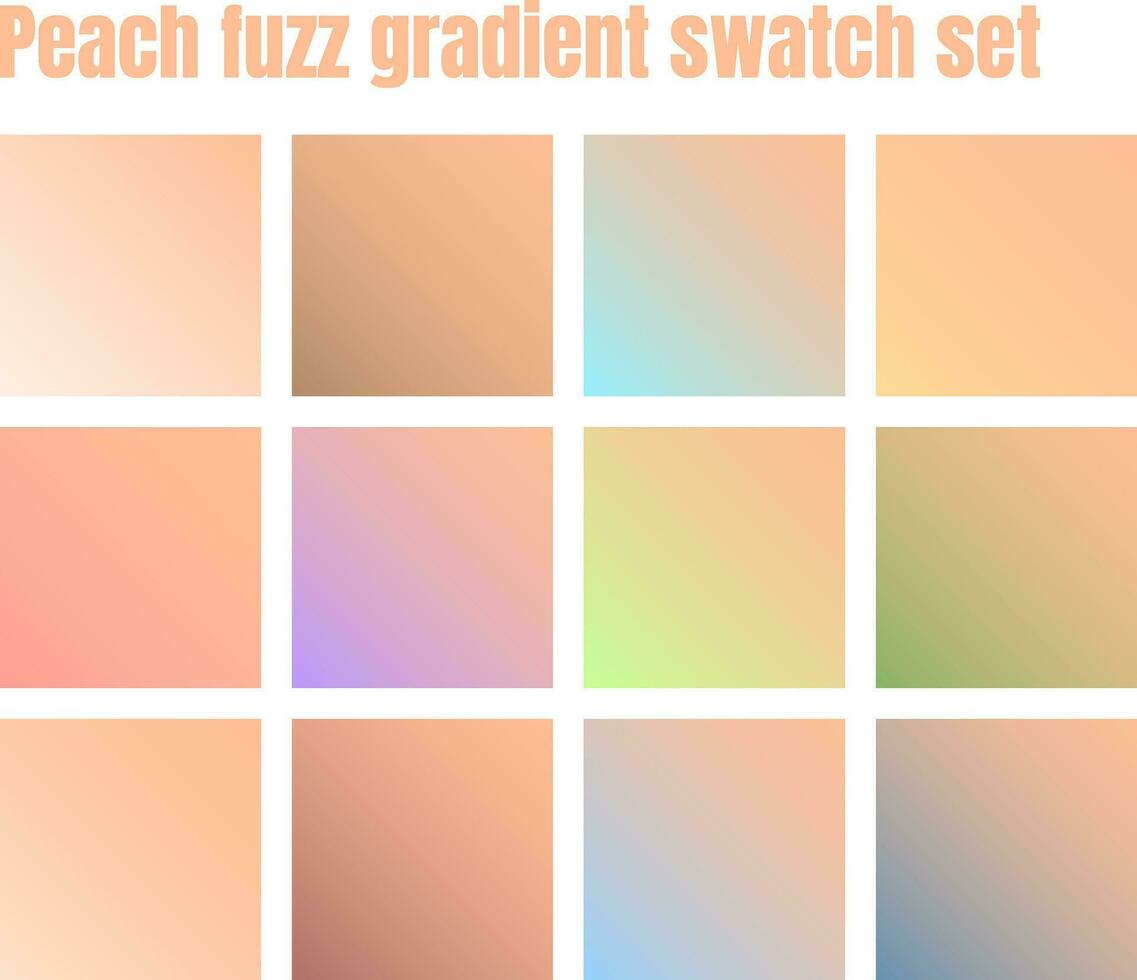 vetor conjunto do pastel gradiente amostras com pêssego penugem cor usava para ui e ux Projeto